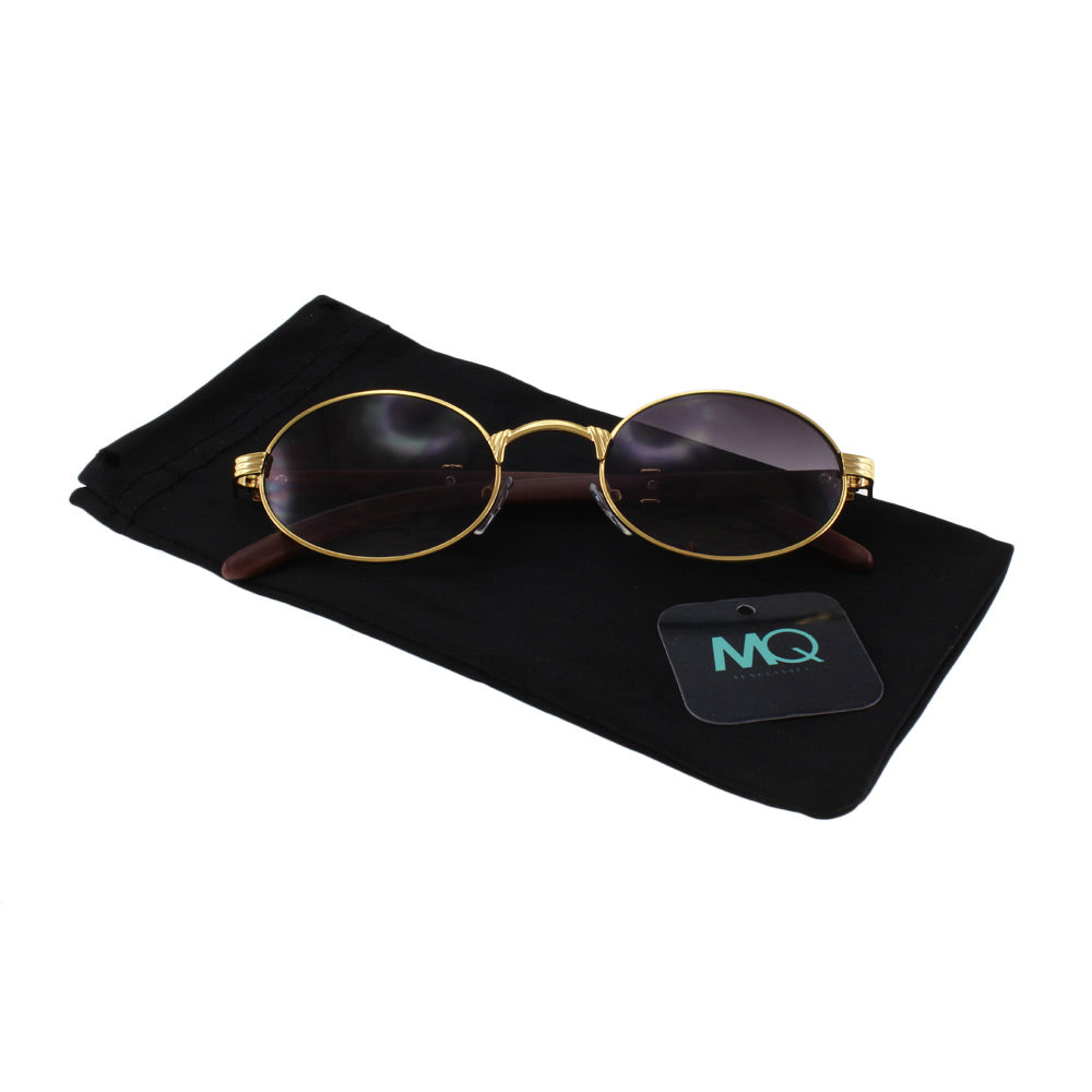 The MQ 'Huncho' Statement Shield - Gleaming Gold Metal with Deep Smoke Lenses