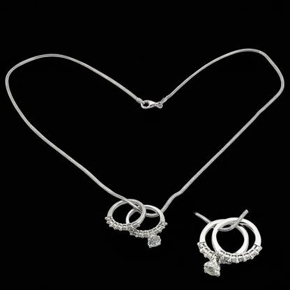 The Eternal Interlock Charm - Brilliant-Cut Lab Diamonds in Platinum-Finish Silver