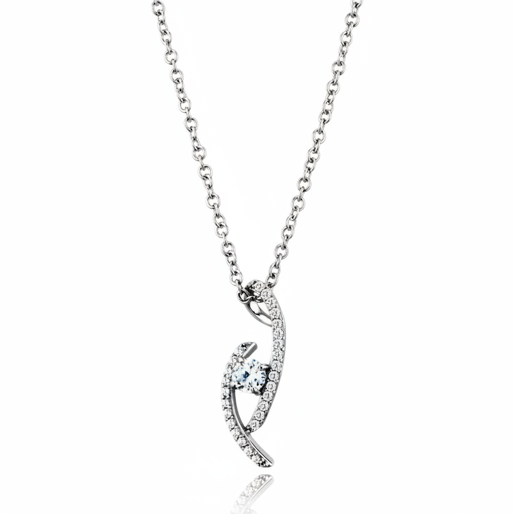 The Lumina Pendant - Brilliant-Cut Lab Diamonds in Platinum-Finish Sterling Silver