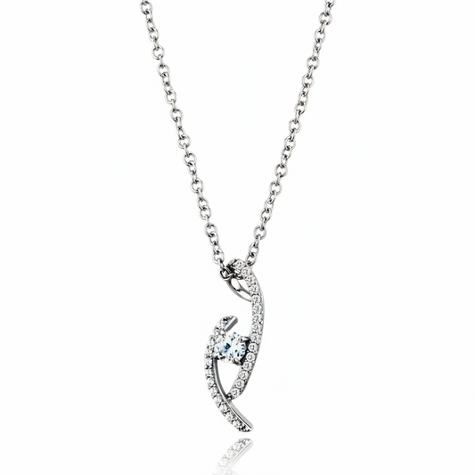 The Lumina Pendant - Brilliant-Cut Lab Diamonds in Platinum-Finish Sterling Silver
